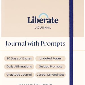 Liberate Daily Gratitude Journal – Guided Mental Fitness Journal for Self-Care, Reflection with Prompts – Undated, 90-Day, Daily Journal - As Seen on Shark Tank