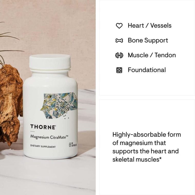 THORNE Magnesium CitraMate - Magnesium Supplement with Citrate-Malate - Support Heart, Skeletal Muscles, Cardiac, Lung Function, and Bone Density* - Gluten-Free, Dairy-Free, Soy-Free - 90 Capsules - Image 4