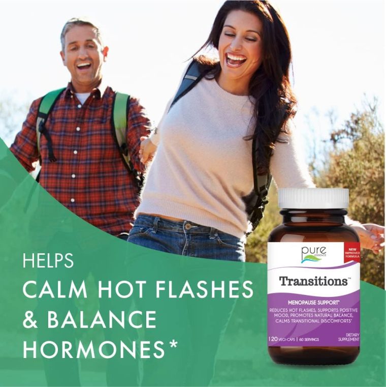 Pure Essence Labs Transitions Vitamins for Women, Natural Menopause Relief Supplement to Promote Hormone Balance, Reduce Hot Flashes, Mood Swings & Night Sweats, 120 Capsules - Image 3