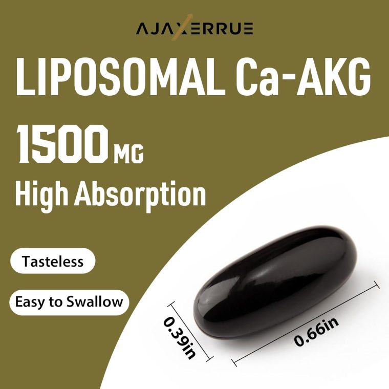 Liposomal Calcium AKG Supplement 1500 MG (Alpha-Ketoglutaric Acid), High Absorption, More Effective Than AAKG, Ca AKG for Longevity, Age Defense, Cellular Energy, Metabolic Function, 120 Softgels - Image 4
