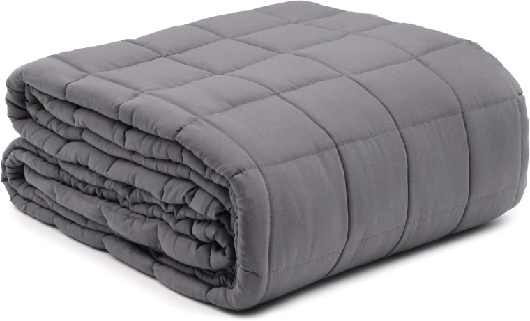 DMI Microfiber Weighted Blanket Queen Size | 17 lb Heavy Blanket | 80" x 60" Breathable | Soft Microfiber with Glass Beads | Grey