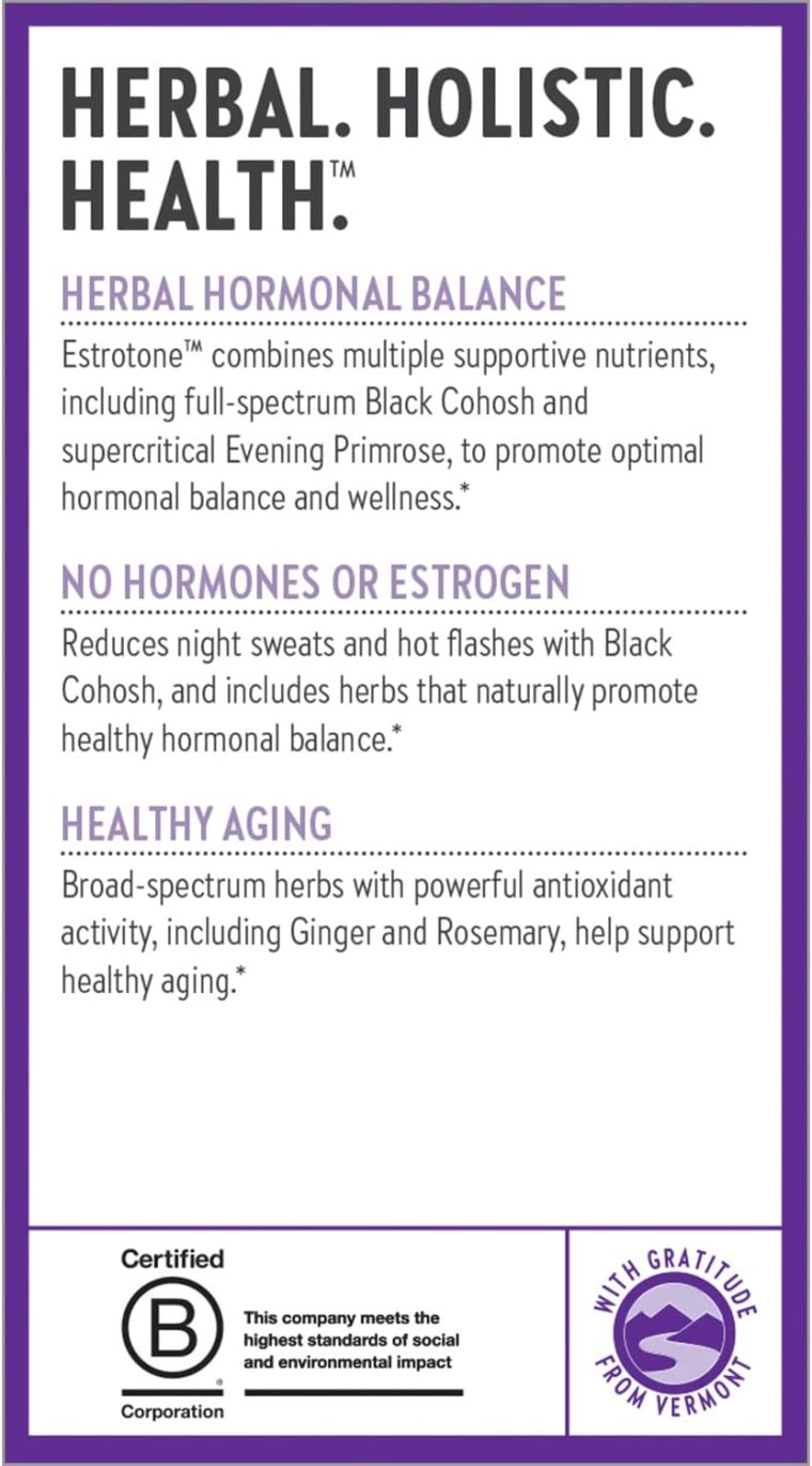 New Chapter Menopause Supplement - Estrotone Herbal Hormone-Balance Blend with Black Cohosh to Reduce Hot Flashes & Night Sweats - 30 ct Vegetarian Capsule - Image 8