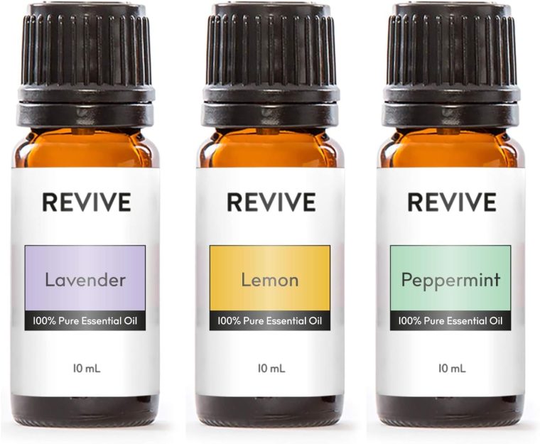 Top 3 Essential Oils Kit by Revive Essential Oils -100% Pure Therapeutic Grade, for Diffuser, Humidifier, Massage, Aromatherapy, Skin & Hair Care - Cruelty Free - Unrefined Oils with No Fillers