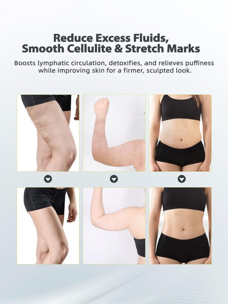 Lymphatic Drainage Massager & Anti Cellulite Massage Tool, Helps Reduce Stretch Marks & Cellulite, for Legs, Arms & Belly, Body Sculpting Machine with Microcurrent, Light, Heat & Vibration - Image 3