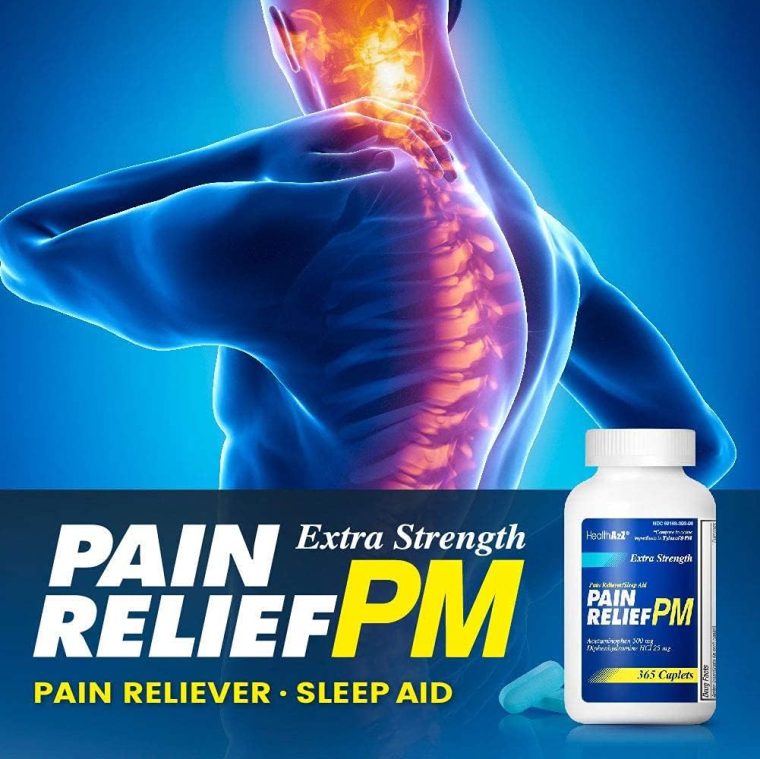 HealthA2Z® Extra Strength Pain Relief PM| Acetaminophen 500mg | Diphenhydramine 25mg | Pain Reliever & Nighttime Sleep Aid | (365 Count (Pack of 1)) - Image 3