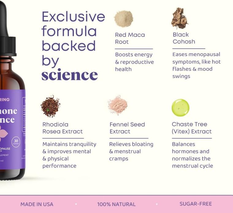 JoySpring Hormone Balance for Women | Natural Menopause Supplements with Black Cohosh | Supports Hot Flash Relief & PMS Relief for Menstrual Herbal Support - Image 5