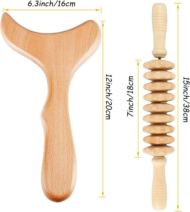 Wood Therapy Massage Tools Wooden Gua Sha Kits Maderoterapia Kit Body Sculpting Tools Wood Massager Roller for Relax Muscles (2) - Image 5