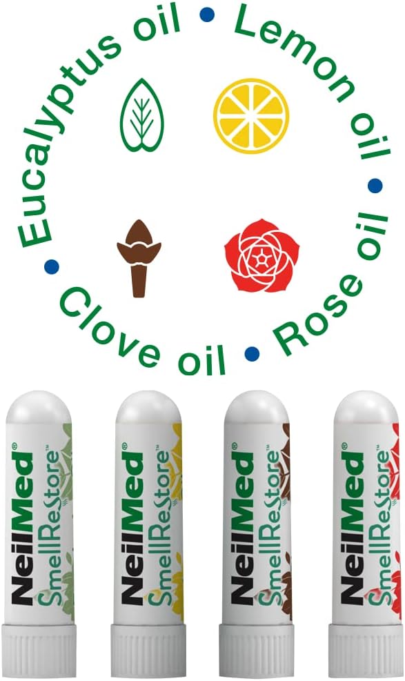 NeilMed Smell Restore - All Natural Smell Training Kit with 4 Separate Essential Oil Inhalers. Eucalyptus, Rose, Lemon and Clove - Image 2