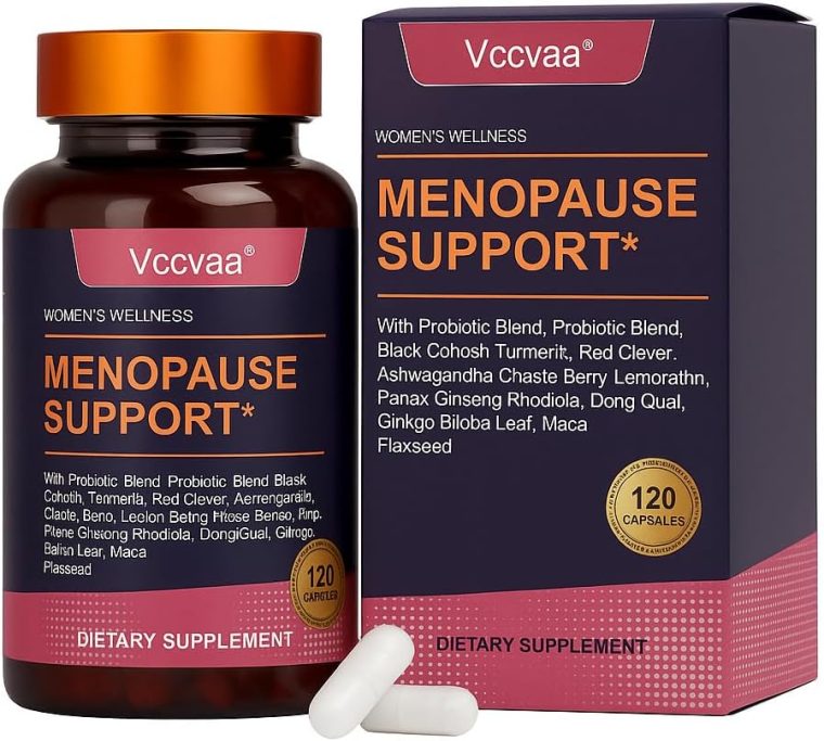 40-in-1 Menopause Support for Women – Hormonal Balance, Hot Flash & Mood Relief – Black Cohosh, DIM, Maca, Red Clover, Probiotics, B6, D3 & More – Vegan, 120 Capsules