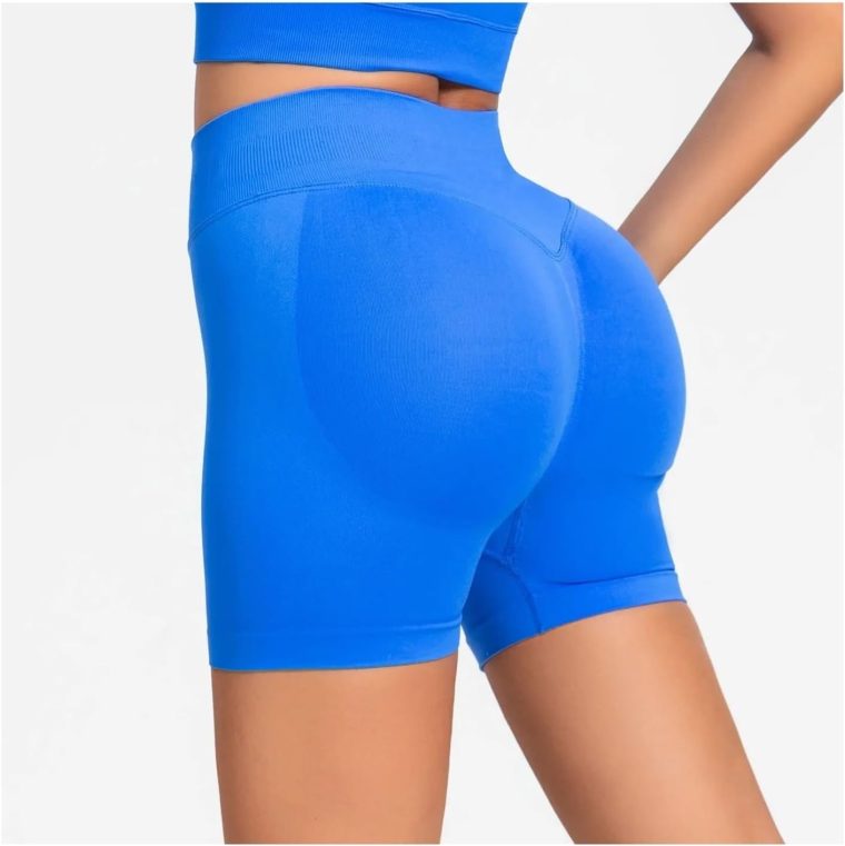 Women Low Rise Impact Shorts Sports Workout Gym Running Seamless Leggings Scrunch Booty Hip Lifting Yoga Biker Shorts - Image 4