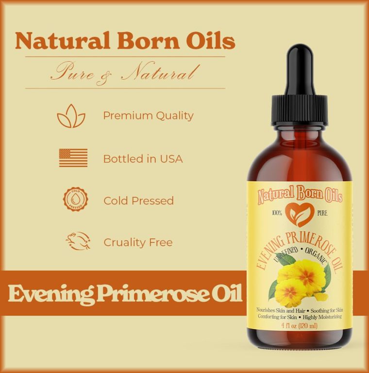 Natural Born Oils Evening Primrose Oil, 8oz, Organic, Cold-Pressed, Omega-6 Rich, Skin Softener, Hair Revitalizer - Image 3