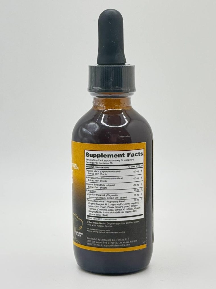 Clean Nutra Organic Maca Root Liquid Drops with Ashwagandha, Fenugreek, Beet Root and L-Arginine Liquid Multivitamin for Women and Men - Adapto Drive - Image 7