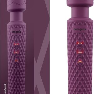 Handheld Cordless Personal Wand Massager – Waterproof, USB Rechargeable, 20 Vibration Patterns, 8 Speeds, Memory Feature, Skin-Soft Silicone for Ultimate Relaxation Tool (Purple)