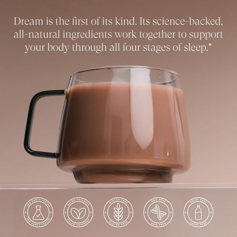Beam Dream Sleep Powder, Natural Sleep Aid and Magnesium Hot Cocoa Drink for Adults, Calming Sleep Supplement with Apigenin, Nighttime Sleep Drink Powder, Third Party Tested Supplement, 22 Servings - Image 2