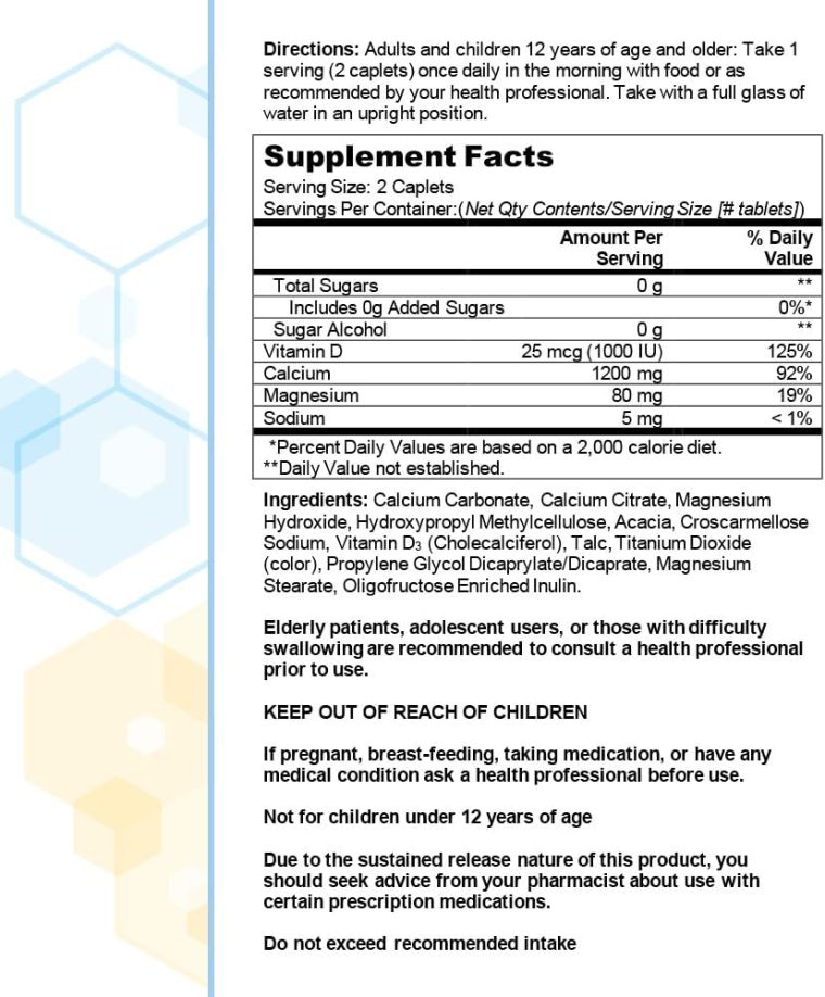 Citracal Slow Release 1200, 1200 mg Calcium Citrate with Vitamin D (1000 IU), Vitamin D3, Bone Health Support, Calcium Supplement for Ages 12+, 185 Count - Image 6
