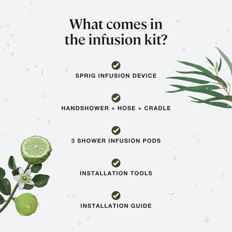 Sprig by Kohler Handshower Infusion Kit, Clean Aromatherapy Infused With Skin and Hair-Loving Ingredients, Matte Black - Image 8