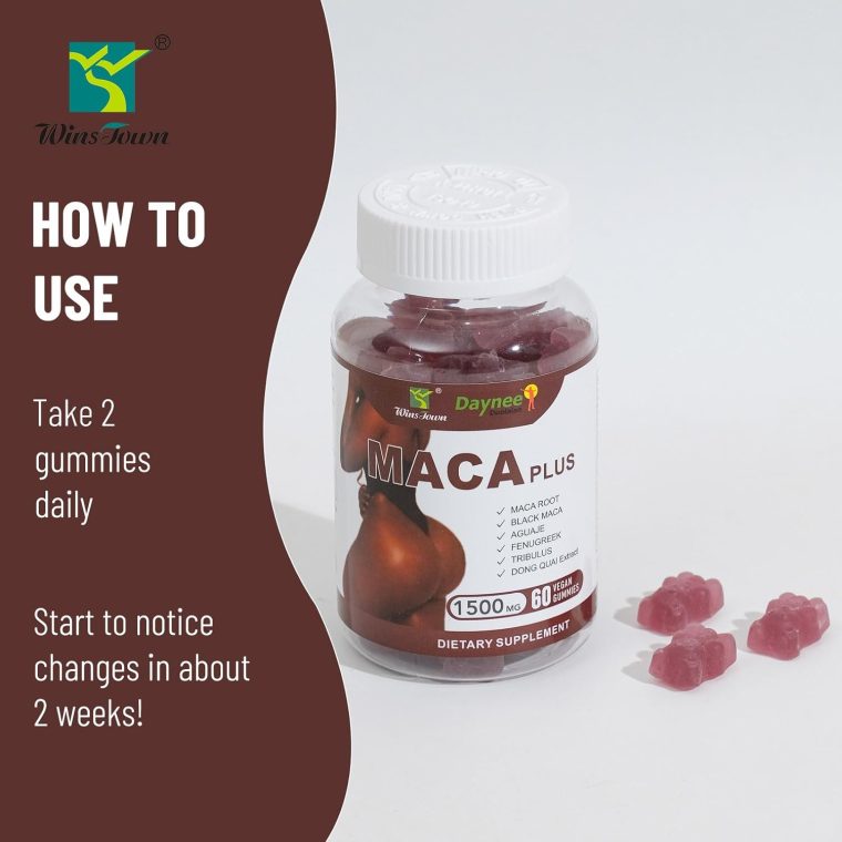 Maca Plus Gummies, 1500mg Big Booty Enhancer with Black Maca Root & Dong Quai Extract, 60 Count - Image 8