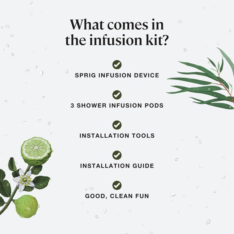 Sprig by Kohler Shower Infusion Starter Kit, Clean Aromatherapy Infused With Skin and Hair-Loving Ingredients, White/Chrome - Image 7