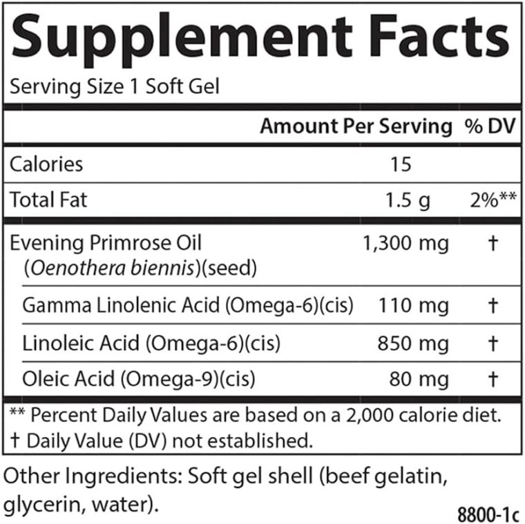Carlson - Golden Primrose, 1300 mg Evening Primrose Oil, Cold-Pressed, Healthy Skin, Women's Health & Optimal Wellness, 50 Softgels - Image 4