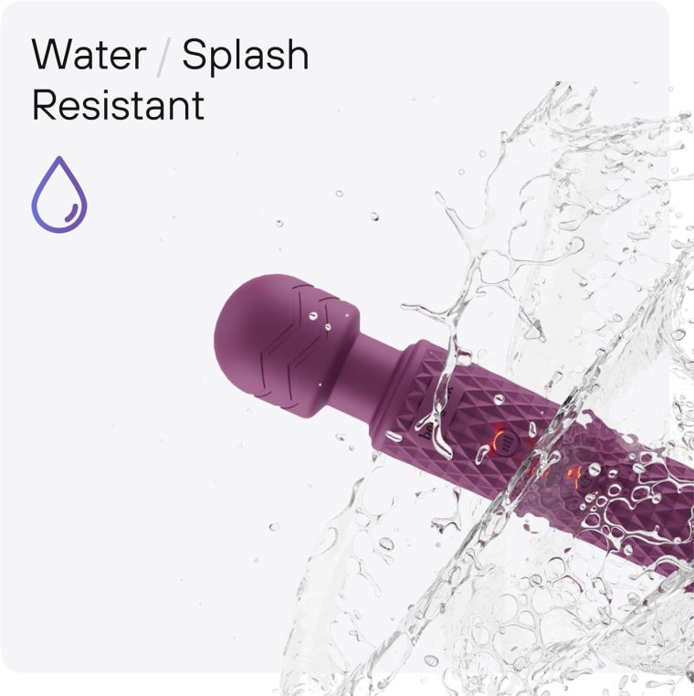 Handheld Cordless Personal Wand Massager – Waterproof, USB Rechargeable, 20 Vibration Patterns, 8 Speeds, Memory Feature, Skin-Soft Silicone for Ultimate Relaxation Tool (Purple) - Image 6