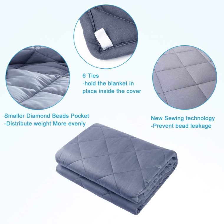 HYPNOSER Weighted Blanket Twin Size (15 lbs 48"x72") for Kids and Adults | Heavy Blanket for Better Sleep, Fits Twin or Full Size Beds (Dark Grey) - Image 4