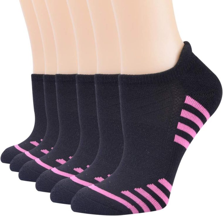 6 Pack Women Ankle Athletic Socks Low Cut Breathable Running Tab Socks with Cushion Sole