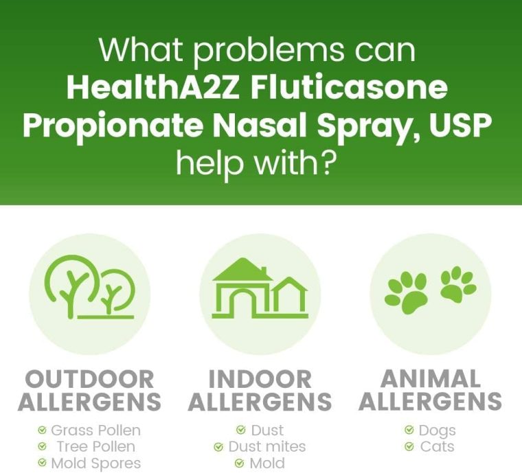 HealthA2Z® Fluticasone Propionate Nasal Sprays | Allery Relief Spray | Runny Nose | Nasal Congestion | Sneezing | Itchy Watery Eyes | 24 Hour Allergy Relief | (2 Packs) - Image 5