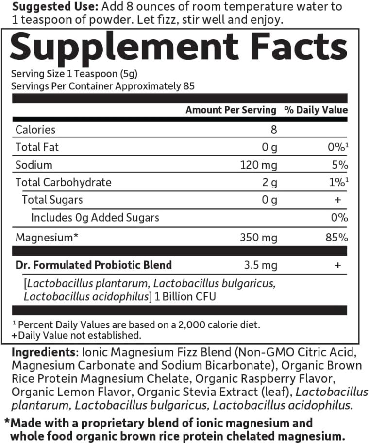 Garden of Life Whole Food Magnesium Powder, 421.5g - Raspberry Lemon, Vegan, Gluten & Sugar Free - Image 5