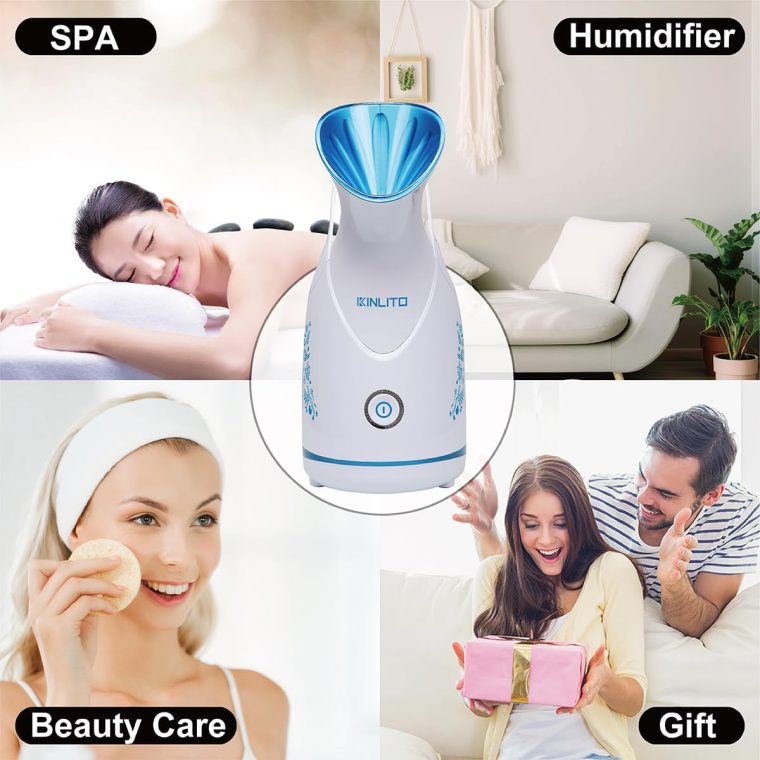 Facial Steamer Ionic Face Steamer for Home Facial, Warm Mist Small Facial Steamer for Deep Cleaning Unclog Pores with Blackhead Remover, Aromatherapy Kit for Personal Home SPA (Blue) - Image 6