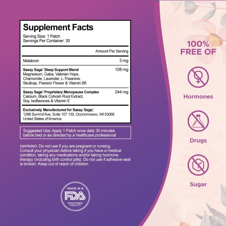 Cooling Comfort Sleep Patches for Women - Menopause Relief for Better Sleeping Aid - Sleep Supplement for Relaxation & Extra Strength - Support Hot Flashes, Quality Sleep & Reduce Fatigue - 30 Patches - Image 9