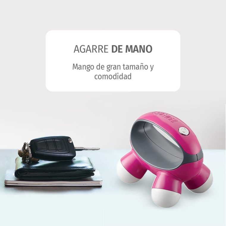Homedics, Quatro Mini Hand-Held Massager with Hand Grip, Battery Operated Vibration Massage, 4 Massage Nodes, Powered by 2 AAA Batteries (Included), Assorted Colors - Image 3