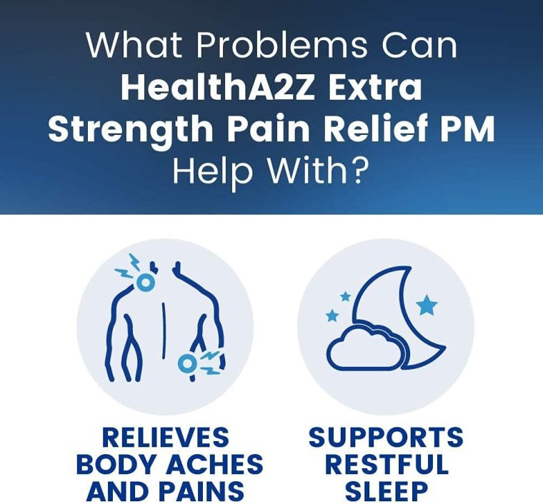 HealthA2Z® Extra Strength Pain Relief PM| Acetaminophen 500mg | Diphenhydramine 25mg | Pain Reliever & Nighttime Sleep Aid | (365 Count (Pack of 1)) - Image 4