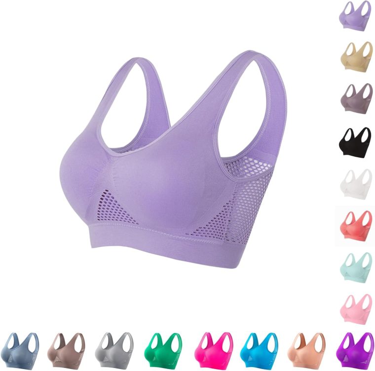 Sports Bras for Women,High Support Moisture Wicking Workout Bras Comfy Wireless Athletic Bralettes with Embedded Pad
