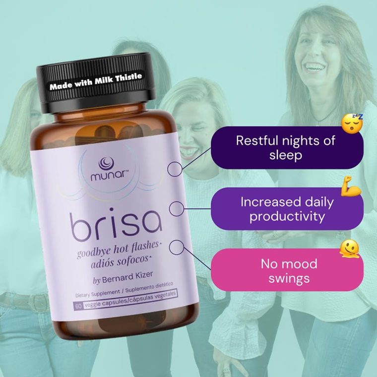 Munar Brisa Menopause Support – Hormonal Balance for Women with Milk Thistle, Vitex, Black Cohosh and Rhubarb. Reduces Hot Flashes, Boosts Energy, Liver Detox – 30-Day Supply (60 Capsules) - Image 7