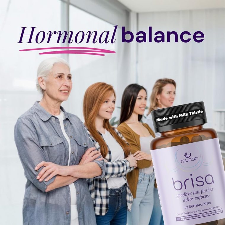 Munar Brisa Menopause Support – Hormonal Balance for Women with Milk Thistle, Vitex, Black Cohosh and Rhubarb. Reduces Hot Flashes, Boosts Energy, Liver Detox – 30-Day Supply (60 Capsules) - Image 5