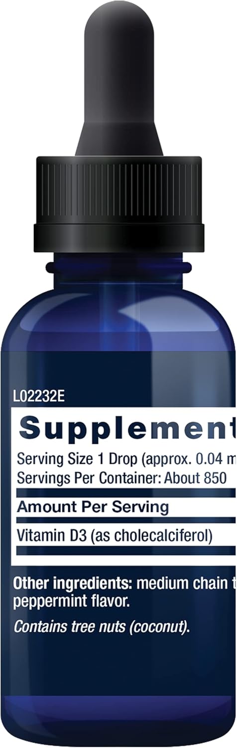 Life Extension Liquid Vitamin D3 (Mint), 50 mcg (2000 IU), Immune System Support, Bone Health, Whole-Body Health, Tasty Peppermint Flavor, Gluten Free, Non-GMO, 29.57 ml - Image 2