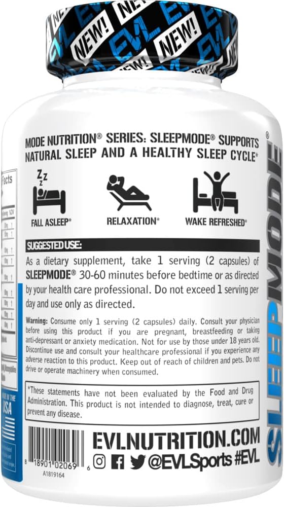Evlution Nutrition Herbal Complex Sleep Supplements for Adults Gentle Sleep Support Adult Melatonin Pills with Valerian L-Tryptophan Lemon Balm and More - Restful Calm Capsules - 30 Servings - Image 4