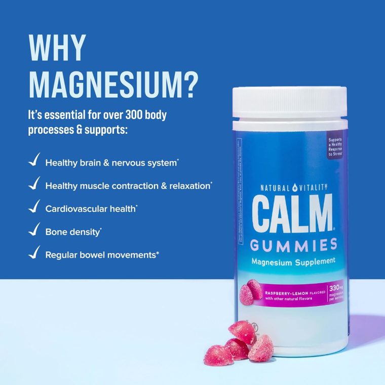 Natural Vitality Calm, Magnesium Citrate Supplement, Stress Relief Gummies, Supports a Healthy Response to Stress, Gluten Free, Vegan, Raspberry Lemon, 240 Gummies (Packaging May Vary) - Image 7