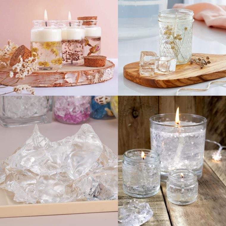 Clear Wax for Candle Making-DIY Aromatherapy Candle Making Gel raw Materials, can add Dried Flowers/Fragrance, smokeless Safe Candle Materials, Birthday Christmas Gift Decoration (Transparently) - Image 6