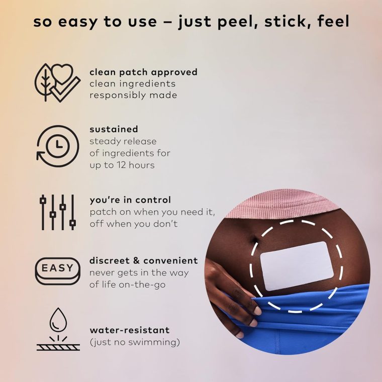 The Good Patch Cycle Period Pain Patch for Cramps, Natural Patch with Menthol, Black Cohosh, Plant Powered Wearable Wellness, Large Sized (8 Total Patches) - Image 2