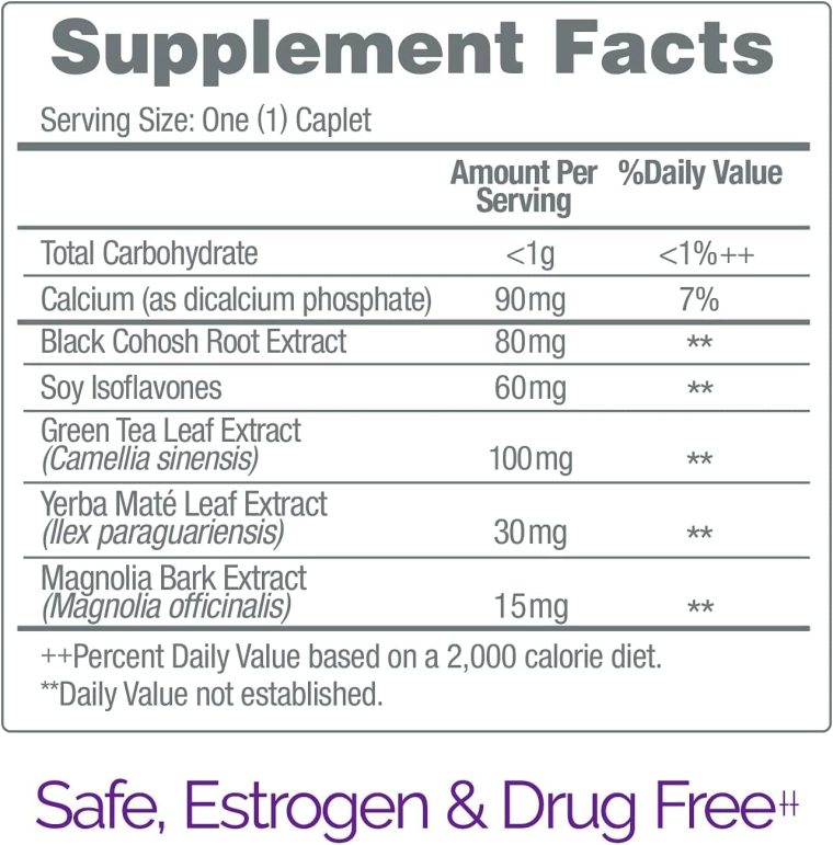 Estroven Stress Relief & Energy Boost for Menopause Relief - 28 Ct. - Clinically Proven Ingredients Provide Stress & Energy Support + Night Sweats & Hot Flash Relief - Drug-Free and Gluten-Free - Image 5