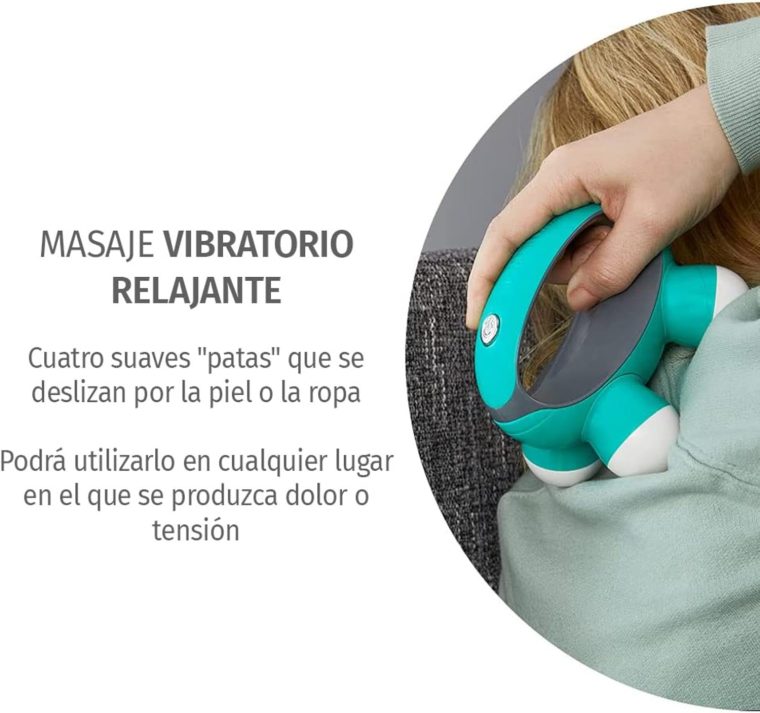 Homedics, Quatro Mini Hand-Held Massager with Hand Grip, Battery Operated Vibration Massage, 4 Massage Nodes, Powered by 2 AAA Batteries (Included), Assorted Colors - Image 4