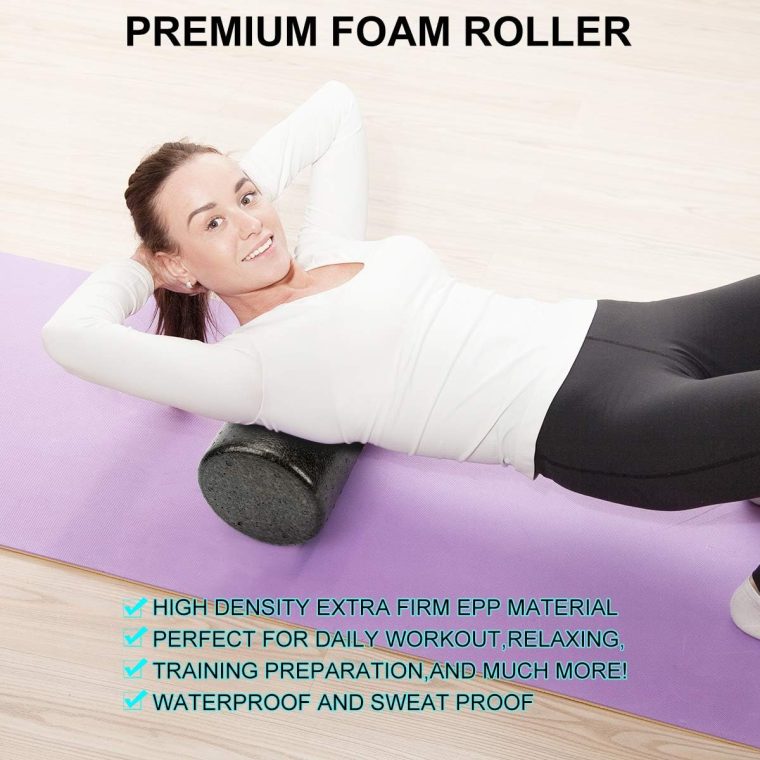 Foam Roller Set - High Density Back Roller, Muscle Roller Stick,2 Foot Fasciitis Ball, Stretching Strap, Massager Ball for Whole Body Physical Therapy & Exercise, Yoga, Back Pain, Leg, Deep Tissue - Image 3