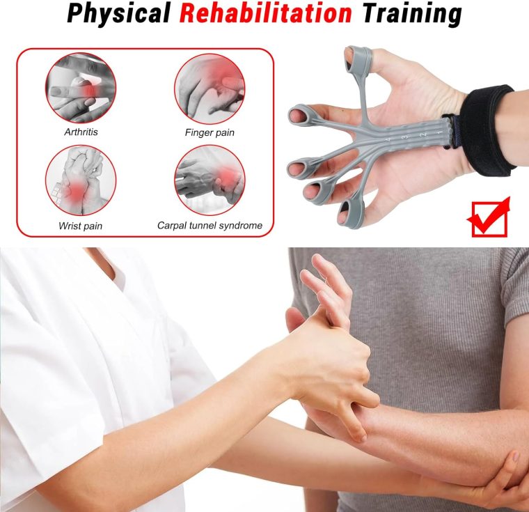 Grip Strength Trainer,4 Pcs Gripster, 8-Gear Strength Adjustment, Used to Exercise Finger Strength, Flexibility and Physical Recovery of Hands. Simultaneous Grip Strength and Tension Exercise. - Image 3