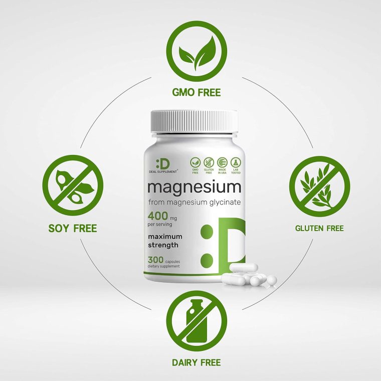 Magnesium Glycinate 400mg, 300 Capsules | 100% Chelated for Easy Absorption | Essential Mineral Supplement for Muscle, Sleep, & Heart Health - Image 3