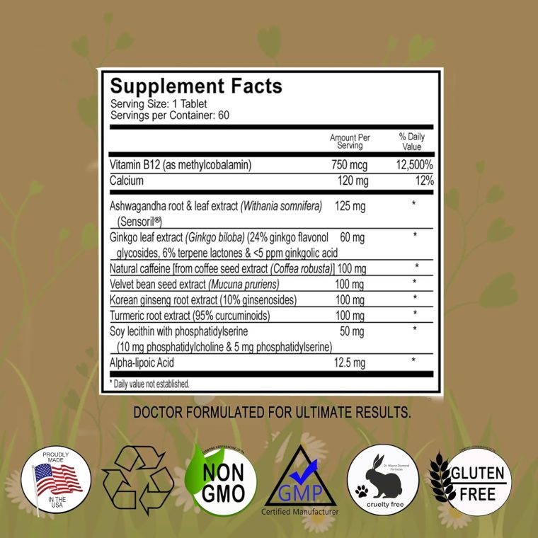 DiamondMIND Brain Support Supplement - Natural Formula to Support Mental Energy & Cognitive Function - Focus, Clarity, and Memory Support Supplement - Vegan, Gluten-Free, Dairy-Free - (60 Count) - Image 2