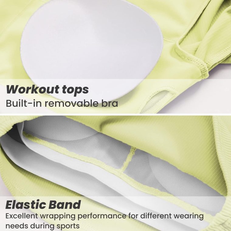Chanllengym Women Backless Workout Crop T Shirt Top, Ribbed Long Sleeve Padded Sports Low Medium Impact Yoga Shirt - Image 5