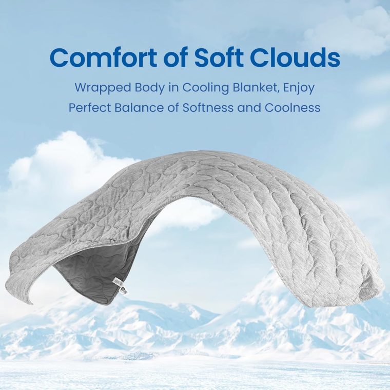 Cozy Bliss Double Side Cooling Blanket for Hot Sleepers, Q-Max>0.46 Lightweight Soft Breathable All Seasons Cooling Throw for Night Sweats (Charcoal Grey, 80"x90") - Image 5