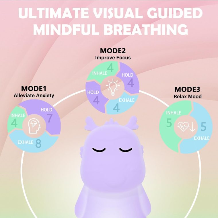 'Breathing Loong' Guided Visual Meditation Tool & Mindfulness Breathing Light for Stress, Anxiety & ADHD Relief | Sleep Aid Night Light | for All Ages, Home, School & Therapy | Ideal Mindfulness Gift - Image 2