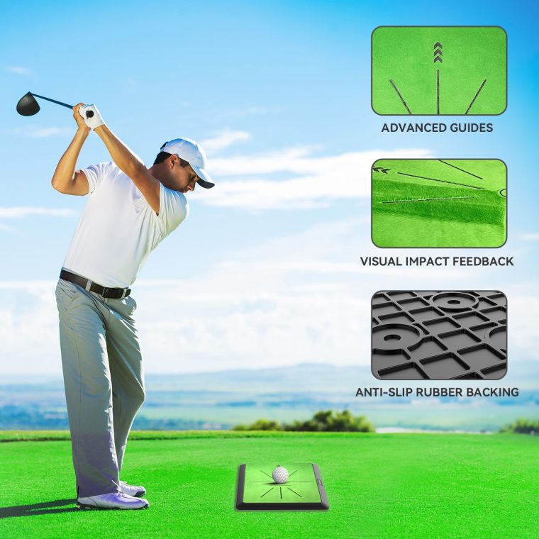 Golf Hitting Mat,Golf Training Mat for Swing Path Feedback Detection Batting, Extra Replaceable Golf Practice Mat 16"x12", Golf Gifts for Men Women for Home Indoor Outdoor - Image 4